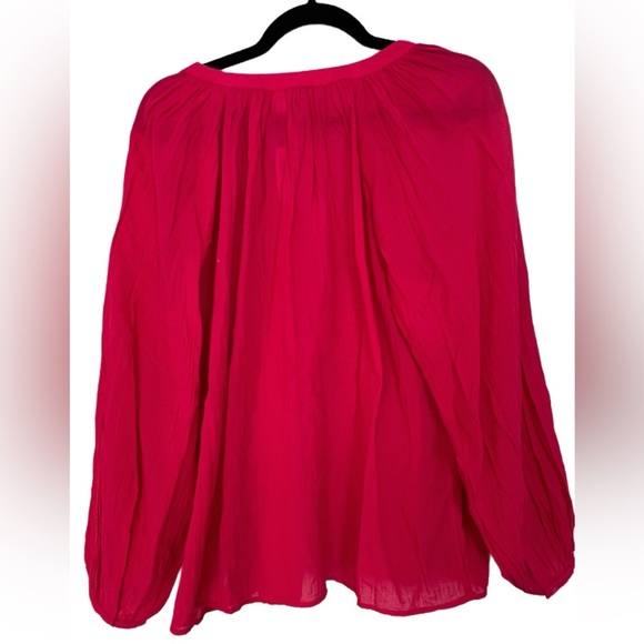 NWT Old Navy Split-Neck Crinkle Gauze Top, Size L (12/14), Carousel Pink - Picture 7 of 8